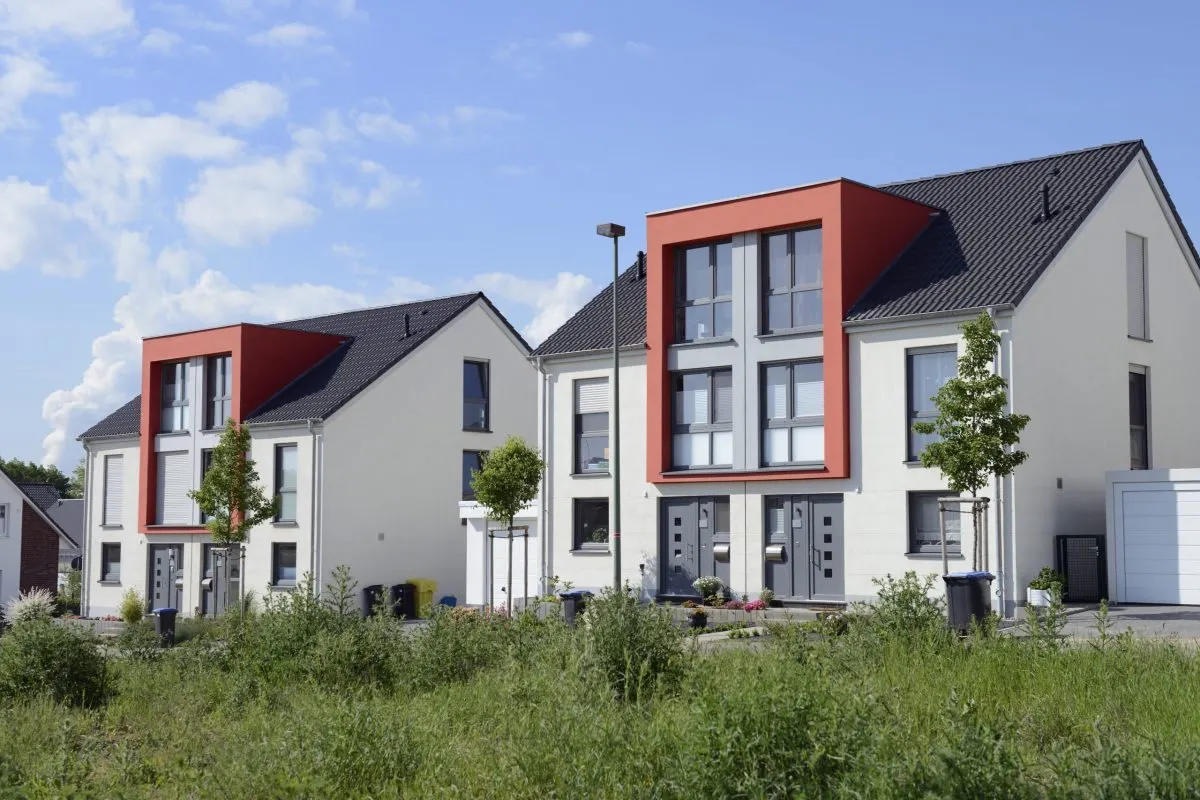 Contemporary twin houses.